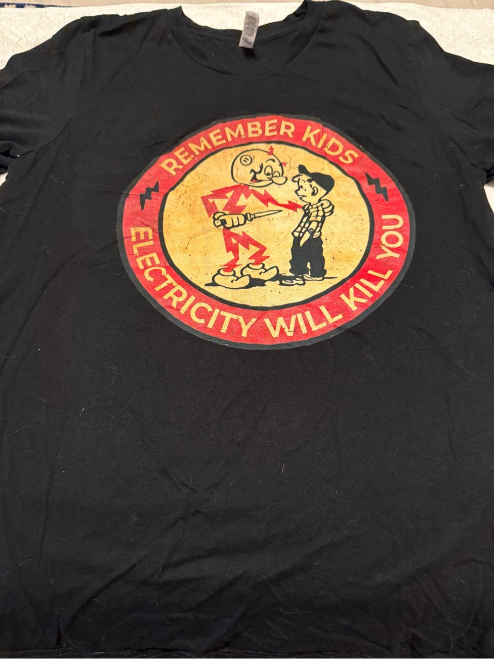 Bella Canvas Black Short Sleeve Tee with Red and Yellow Graphic